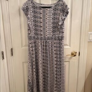 Patterned Black and White Dress